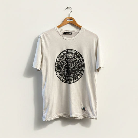 Love Moschino Tee The Earth White/Black Size L