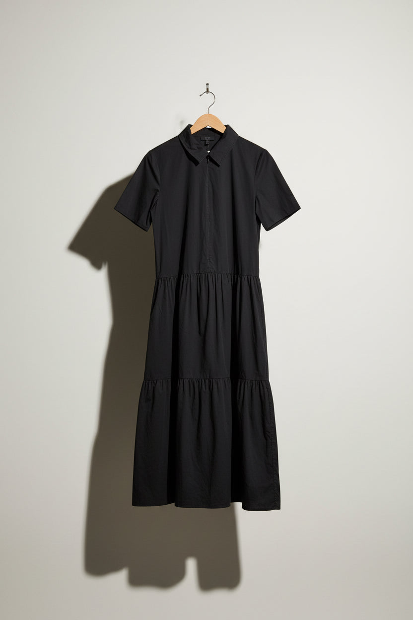 COS Black Front Zip Maxi Dress Size 8
