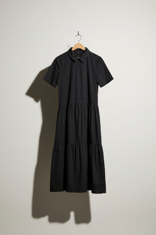 COS Black Front Zip Maxi Dress Size 8