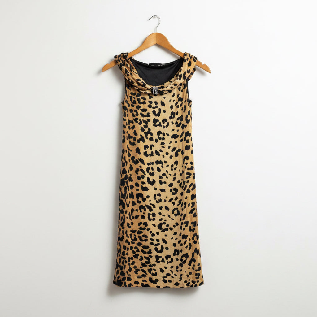 Love Moschino Brown Cheetah Print Mini Dress Size 2