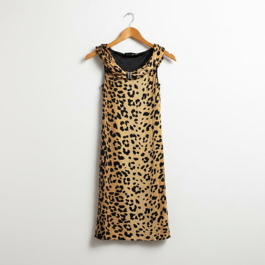 Love Moschino Brown Cheetah Print Mini Dress Size 2