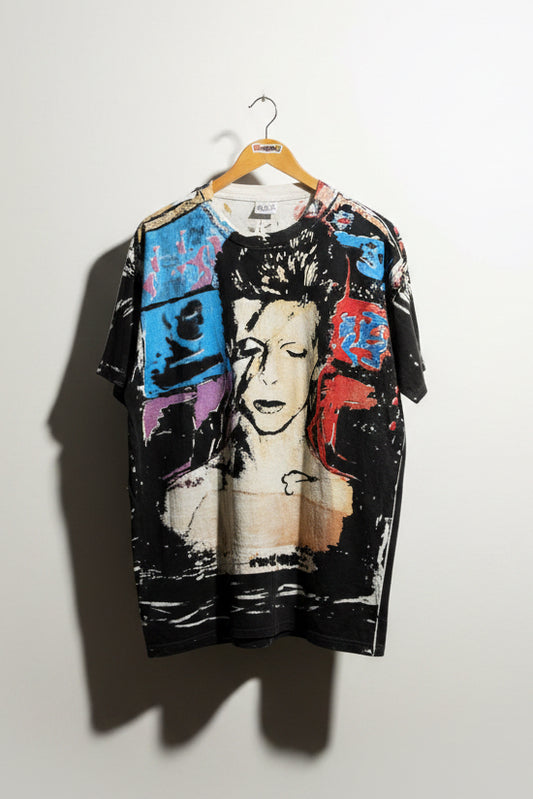 Vintage Repro David Bowie Screen Printed AOP Tee Size XL