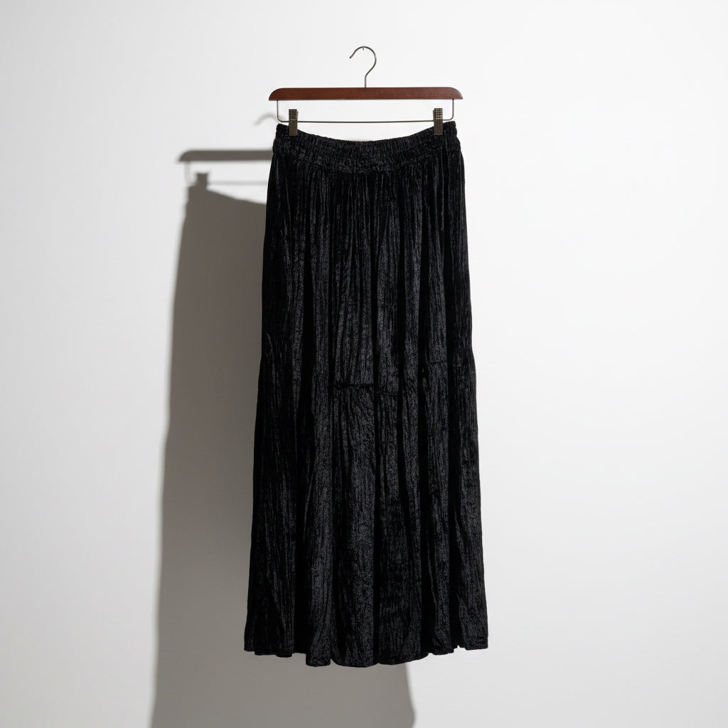 Venus Vintage Maxi Skirt Velvet Black
