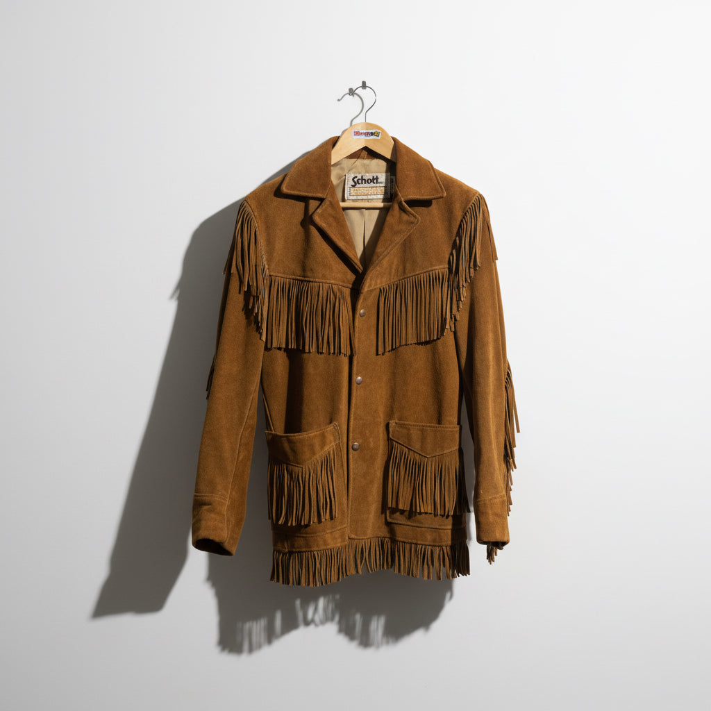 Vintage Schott Western Brown Fringe Jacket Men’s Size S