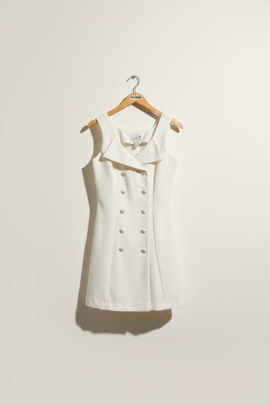 Vintage Scarlett White DB Vest Ladies Size 3/4