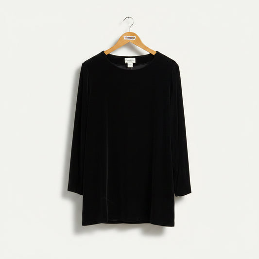 Vintage Dior Black Velour LS Top Ladies Size 12