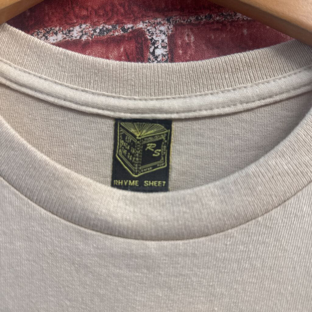Rhyme Sheet t-shirt with words Beige size S