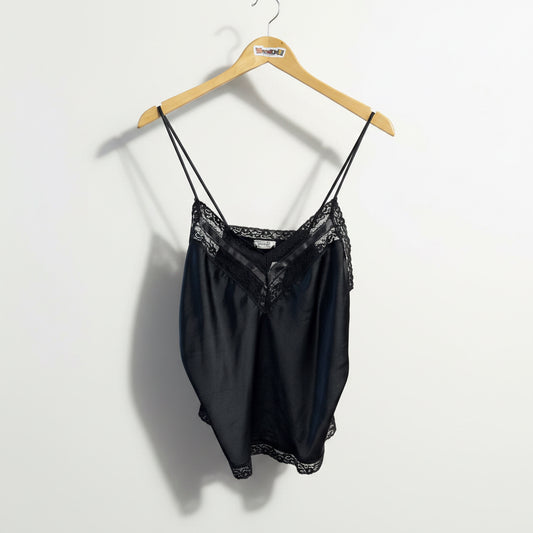 Vintage Christian Dior Black Slip Tank Top Ladies Size L