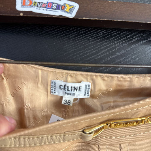 Vintage Celine Pleated Skirt Brown Size 38