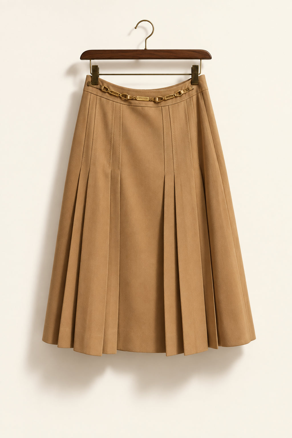Vintage Celine Pleated Skirt Brown Size 38
