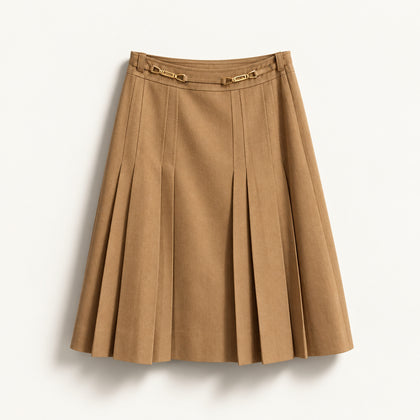 Vintage Celine Pleated Skirt Brown Size 38