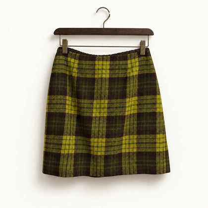 Henri Bendel Green Plaid Skirt Size 6