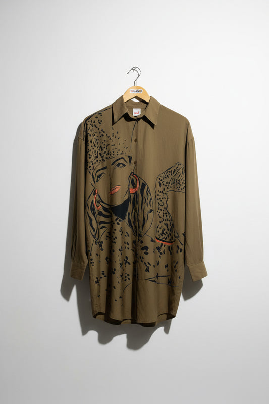 Mondi Vintage Artistic Face Graphic Ladies Size L