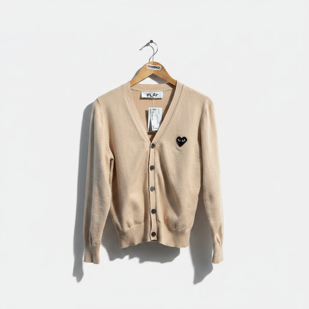Comme Des Garcons Play Beige Cardigan Men’s Size M