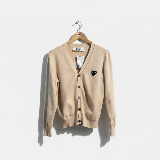 Comme Des Garcons Play Beige Cardigan Men’s Size M