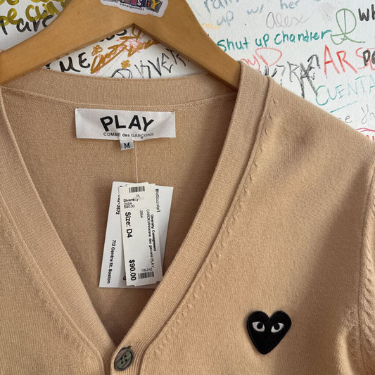 Comme Des Garcons Play Beige Cardigan Size M