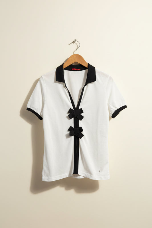 Carolina Herrera B&W Bow Top Ladies Size S