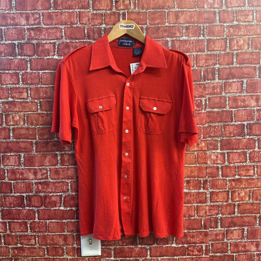 Vintage Givenchy Red SS Button Up Size L