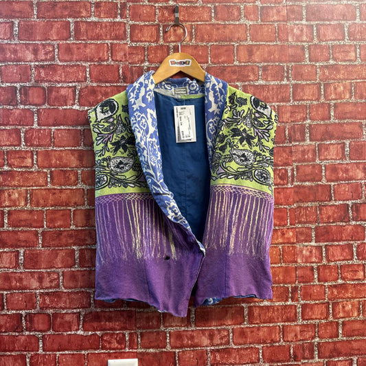 Vintage Gianni Versace Silk Multi Color Vest Size 38
