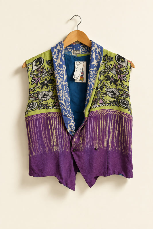 Vintage Gianni Versace Silk Multi Color Vest Size 38