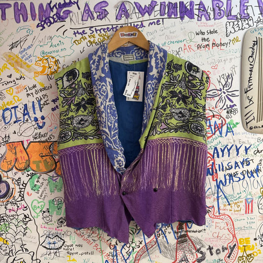 Vintage Gianni Versace Silk Multi Color Vest Size 38