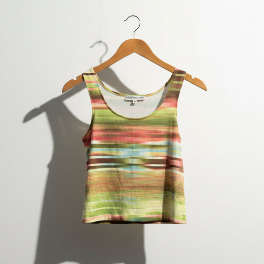 Andria Lieu Green & Pink Tank Top Size S