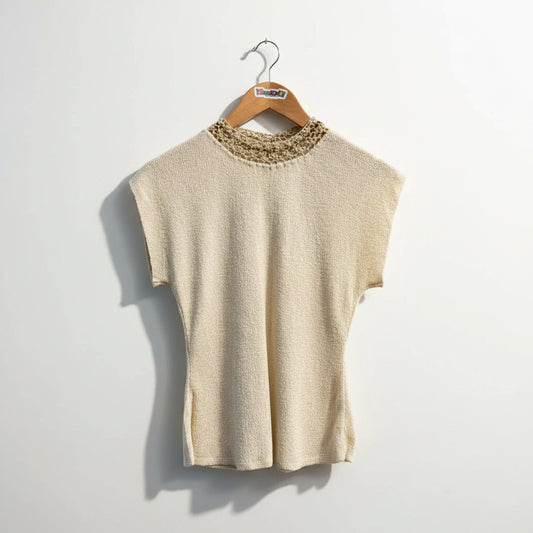 Gaymode Knit Ivory Top Ladies Size M