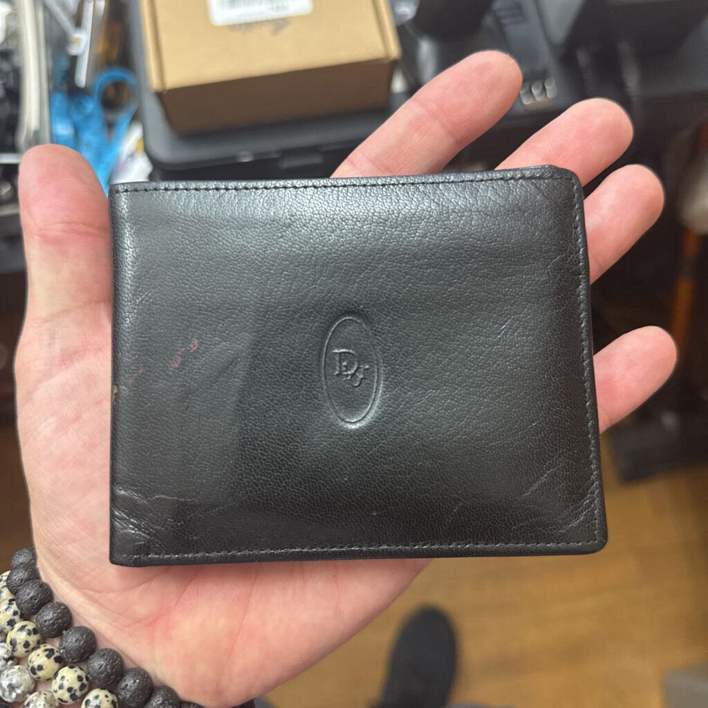 Christian Dior Vintage Wallet Leather Black