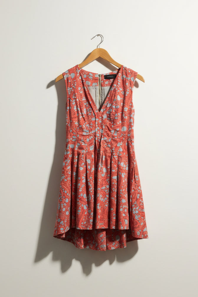 Thakoon Midi Dress Sleeveless Coral/Grey Size 4