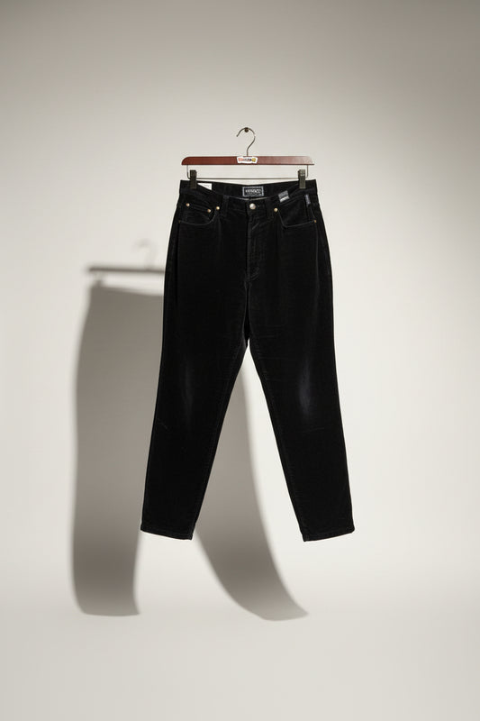 Versace Vintage Pants Velvet Black
