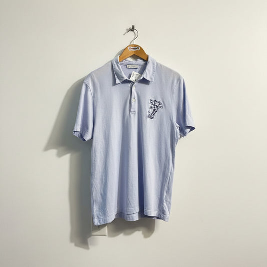 Versace Collection Polo Medusa Embroidered Logo Perriwinkle Men’s Size M