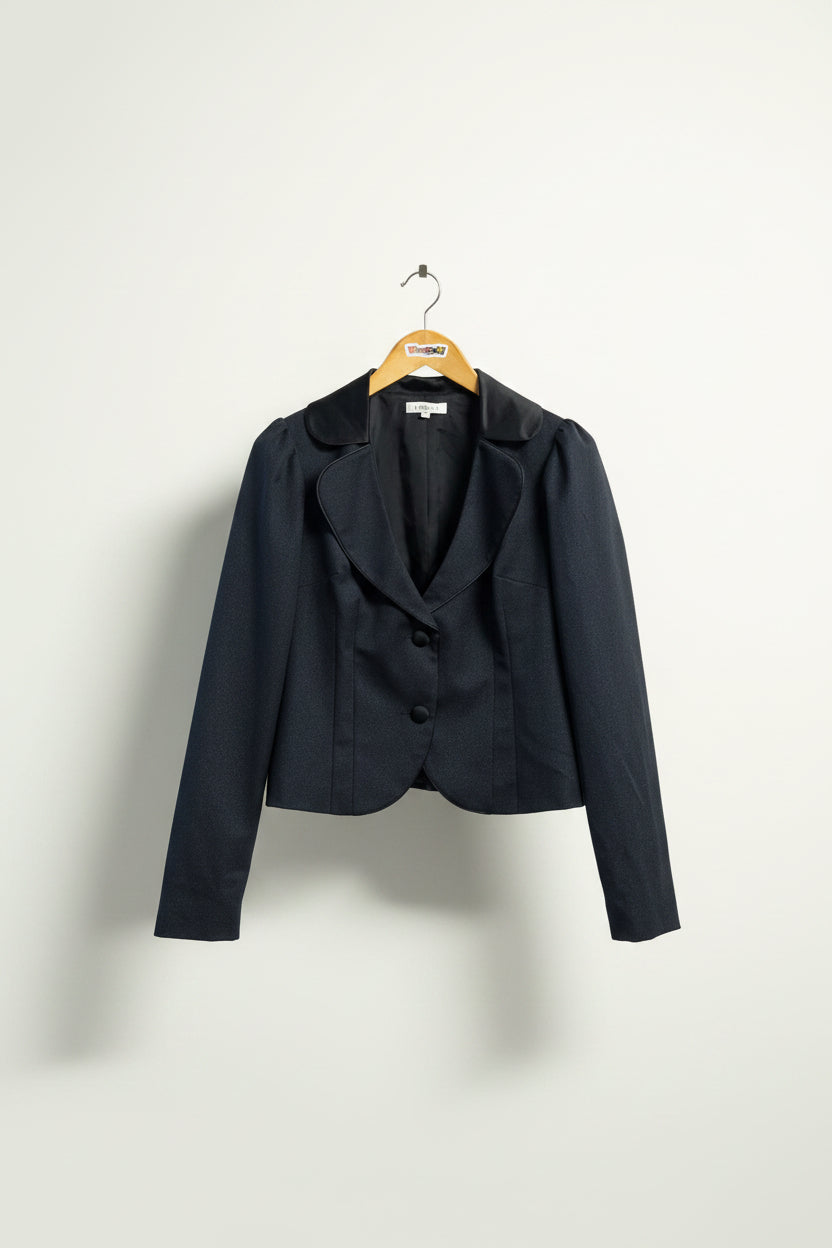 NWT Liquid Blazer 2 Button Metallic Navy/Silver Size 10
