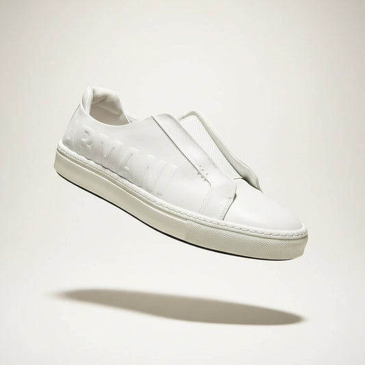 Giorgio Armani Sneakers Slip On Leather White Size 10M