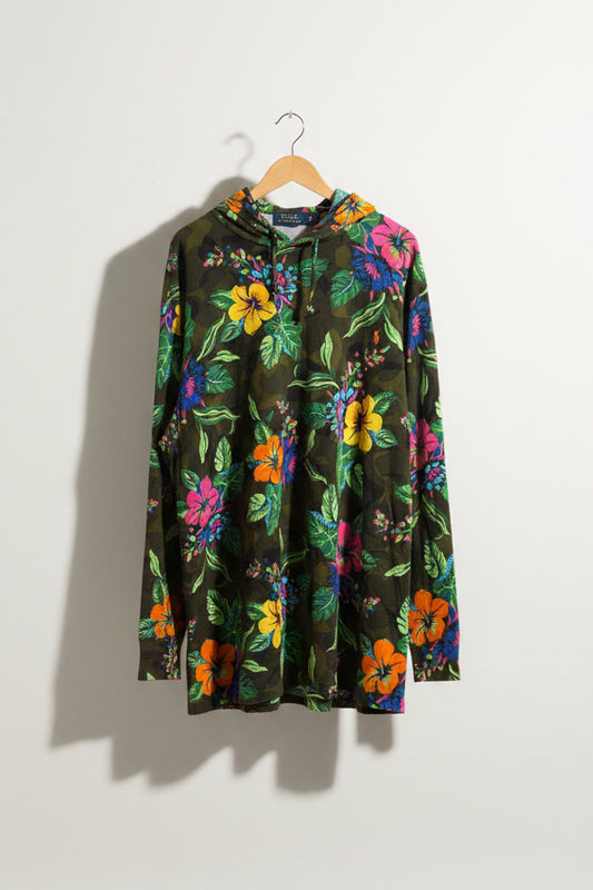 Polo Ralph Lauren Lightweight Hoodie Floral Dark Green/Pink/Green Men’s Size 2XLT
