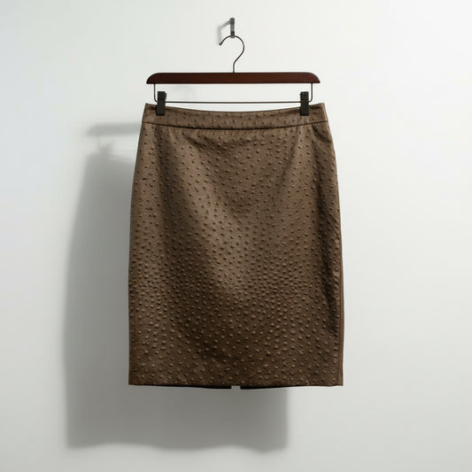 MaxMara Textured Midi Skirt Zipper Close Brown Ladies Size 6