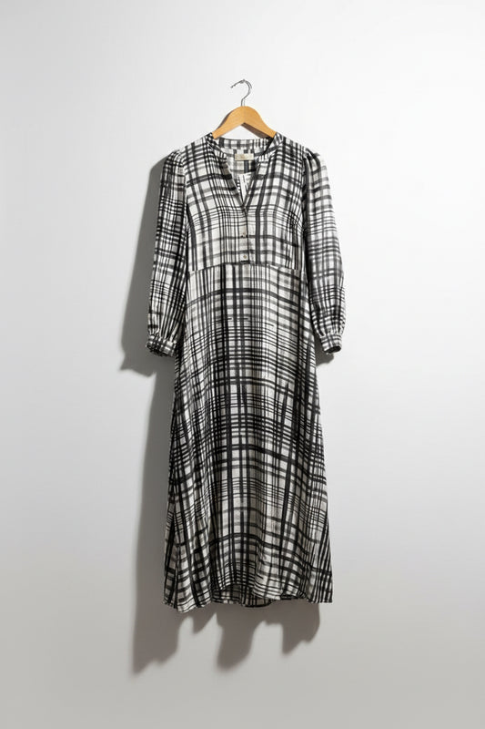 Momoni Silk Maxi Dress Printed Black/White Size 38