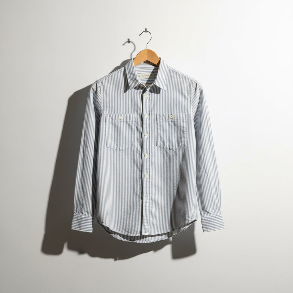 Mother button down stripes White/Blue size S