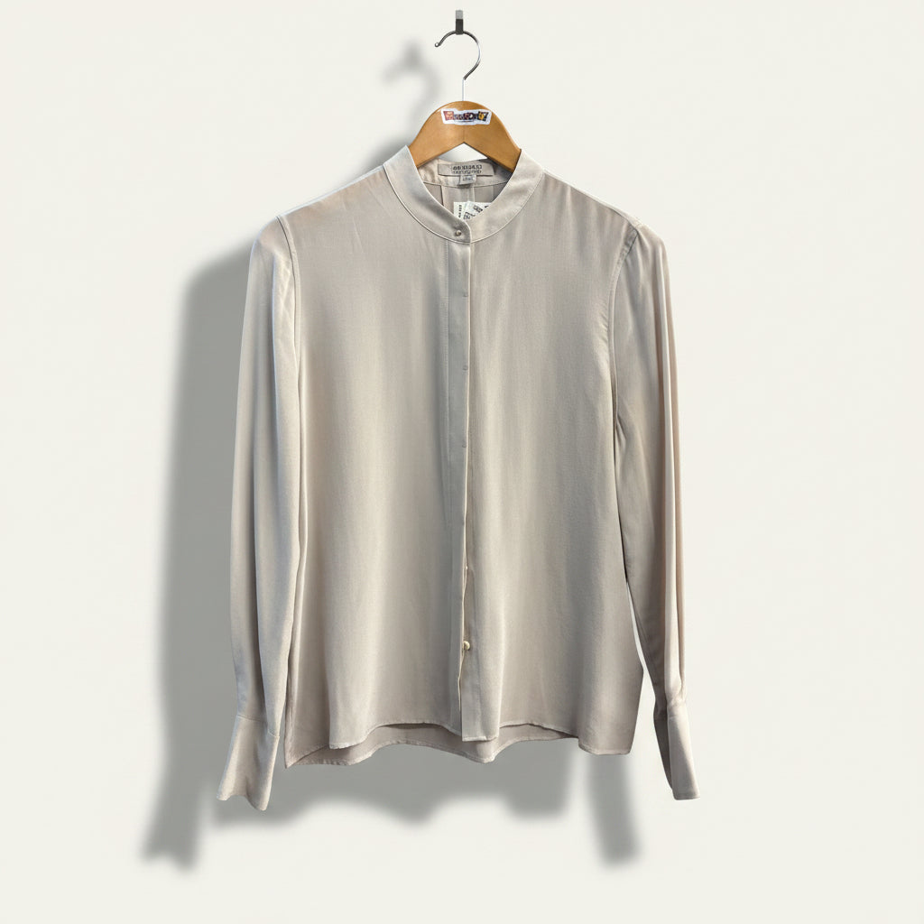 Allsaints Button Up Blouse Taupe Ladies Size 6