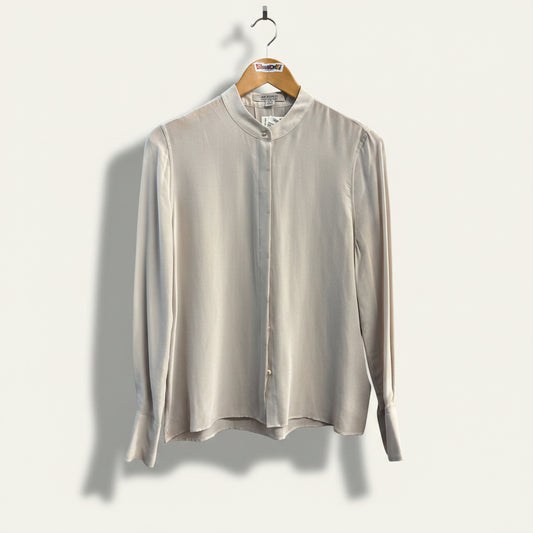 Allsaints Button Up Blouse Taupe Ladies Size 6