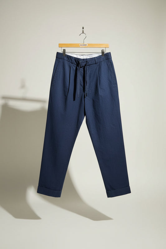 Officine Generale Trousers Belted Indigo Size 48