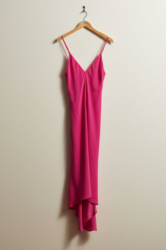 Amanda Uprichard Silk Maxi Dress Spaghetti Strap Pink Size S