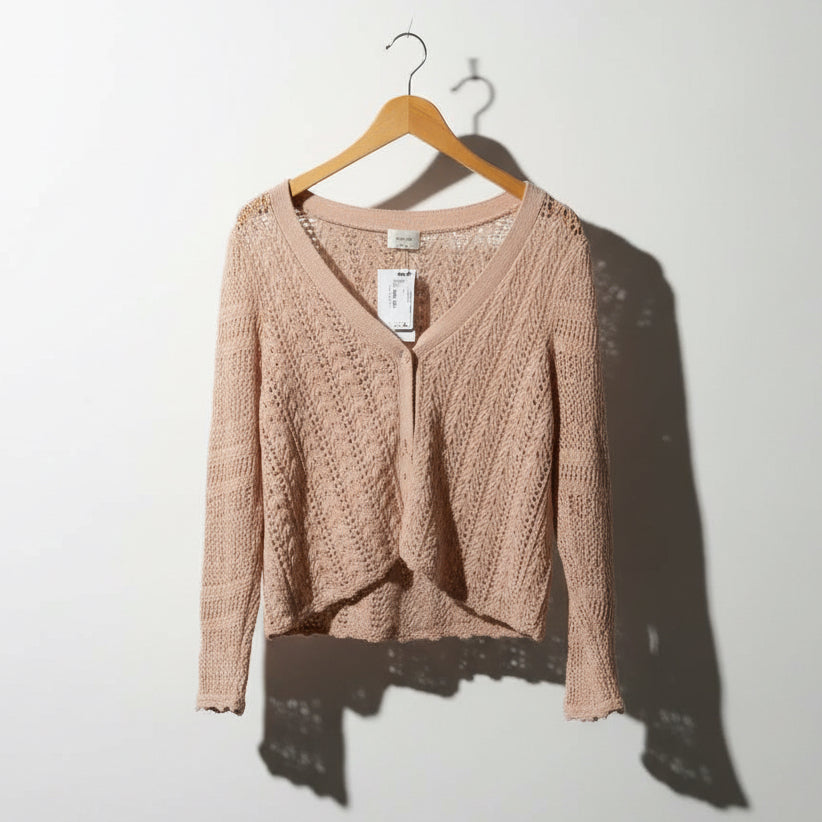 Wilfred Cardigan Wide Knit Pink Ladies Size M