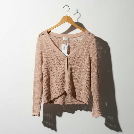 Wilfred Cardigan Wide Knit Pink Ladies Size M