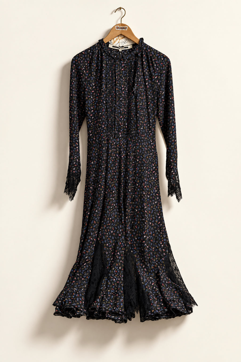 Alexander McQueen Blue Floral & Lace Maxi Dress Size 38