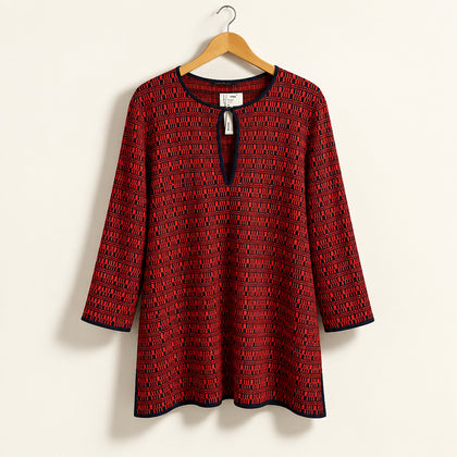 Carolina Herrera Red & Blue Mini Dress Size L