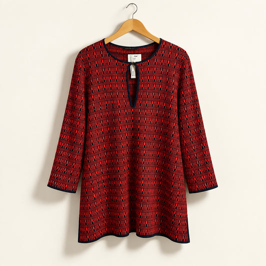 Carolina Herrera Red & Blue Mini Dress Size L