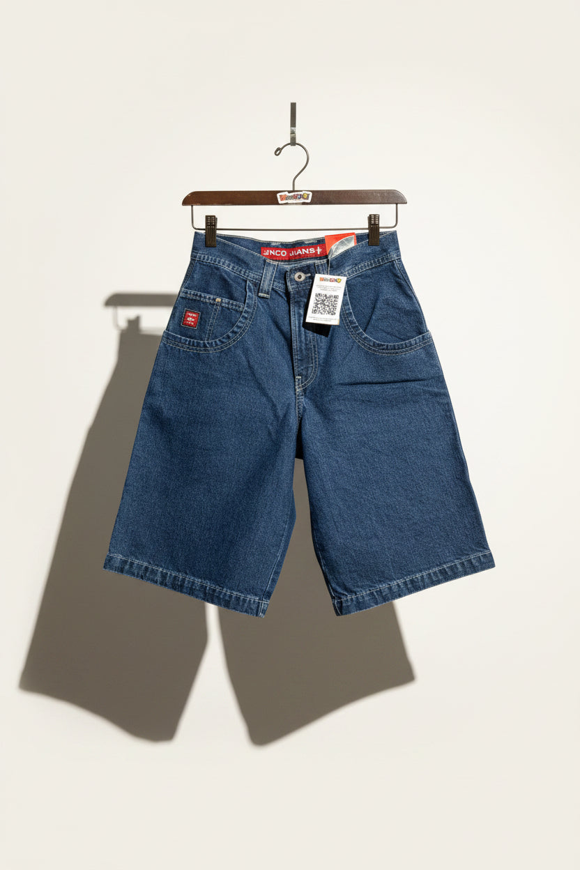 NWT JNCO Jeans Jean Shorts Dragon Pocket Blue Ladies Size 26