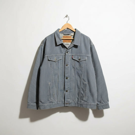 Levi Strauss & Co. Striped Denim Jacket Blue/White Men’s Size XXL