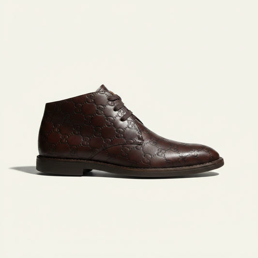 Gucci Shoes With Laces Monogramed Brown Size 8M