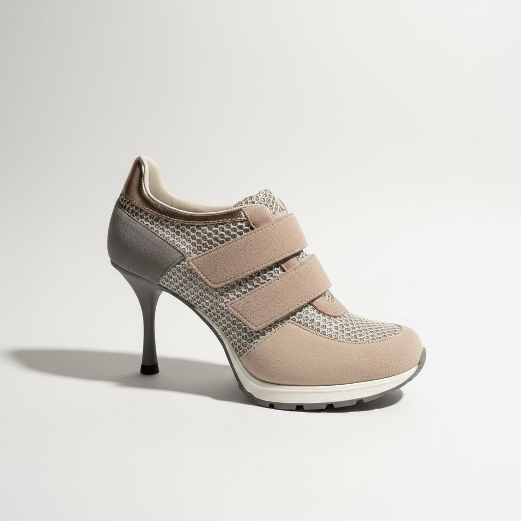 Sneex Blake Hybrid Stiletto Sneaker Grey/Pink/Tan Size 6L